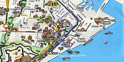 지도 old Quebec 관광 명소